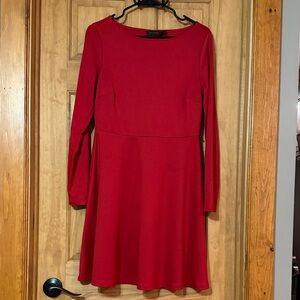 The Limited Vibrant Red Long Sleeve Dress